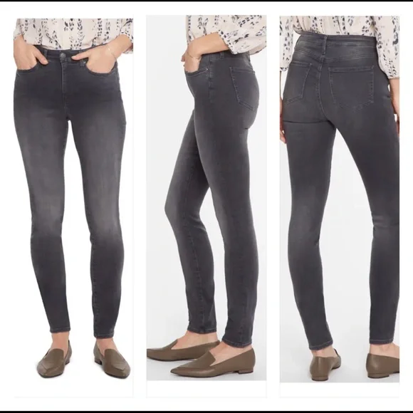 NYDJ Charcoal grey super skinny jeans 12 - Picture 2 of 15